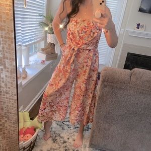 Summer Floral Strapless Jumpsuit